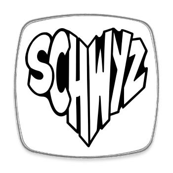 Schwyz, Suisse Lettrage de cœur - Magnet carré - blanc - Devant