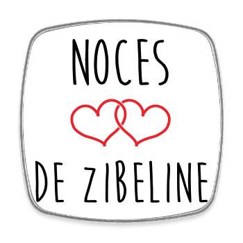 Noces de Zibeline 54 ans de mariage - Magnet carré - blanc - Devant