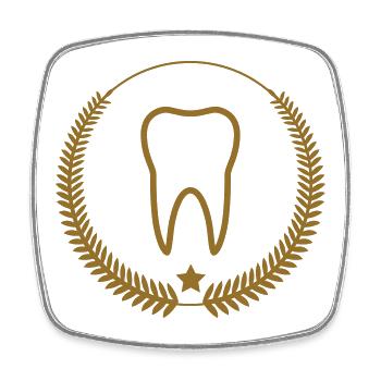Emblème Couronne Dentaire Premium - Magnet carré - blanc - Devant