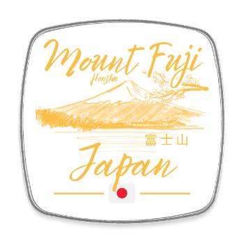 Mount Fuji Sonnenmeer Design - Viereckiger Kühlschrankmagnet - Weiß - Vorne
