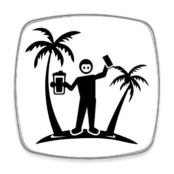 Party Urlaub Insel Bier - Viereckiger Kühlschrankmagnet - Weiß - Vorne