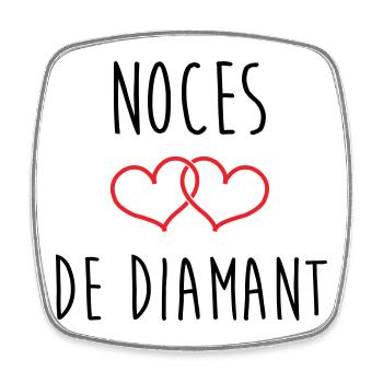 Wedding Anniversary - Diamond Wedding (60 years) - Square fridge magnet - white - Front