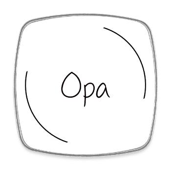 Opa - Viereckiger Kühlschrankmagnet - Weiß - Vorne