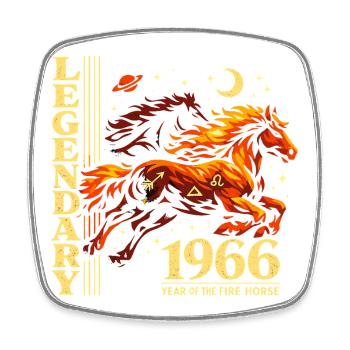 1966 Fire Horse 60th Birthday Year of the Horse - Square fridge magnet - white - Front