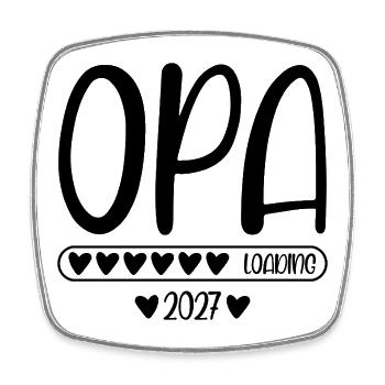Opa 2027 loading - Viereckiger Kühlschrankmagnet - Weiß - Vorne