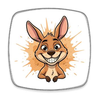 Happy Kangaroo Splash - Square fridge magnet - white - Front