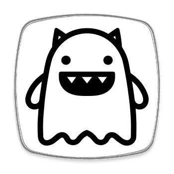 monster - Square fridge magnet - white - Front