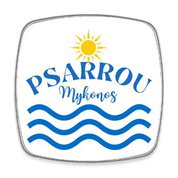 Psarrou Mykonos Sonnenwellen - Viereckiger Kühlschrankmagnet - Weiß - Vorne