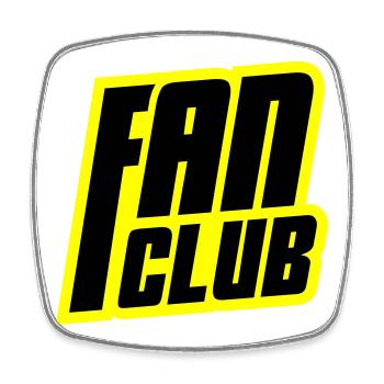 Fan Club - Viereckiger Kühlschrankmagnet - Weiß - Vorne