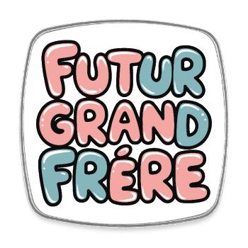 Futur Grand Frère – T-shirt Enfant Annonce Grosses - Magnet carré - blanc - Devant