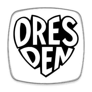 Stylish Dresden Typo - Square fridge magnet - white - Front