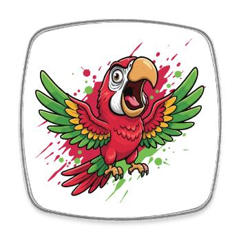 Vibrant Parrot Color Splash - Square fridge magnet - white - Front