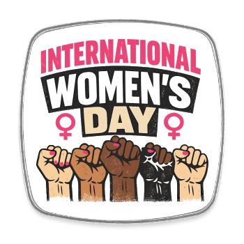 Internationaler Frauentag - Gleichstellung feiern! - Viereckiger Kühlschrankmagnet - Weiß - Vorne
