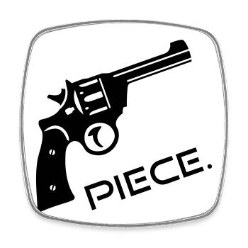 Pièce de fusil revolver - Paix - Magnet carré - blanc - Devant