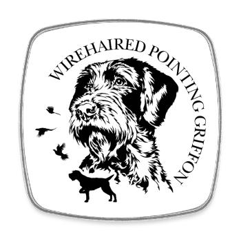 Chiens de chasse griffons pointeurs à poils durs Wilsigns - Magnet carré - blanc - Devant