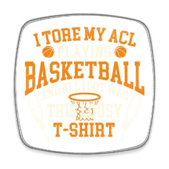 Ich habe meine ACL-Basketball-Knie-Genesung gerissen - Viereckiger Kühlschrankmagnet - Weiß - Vorne