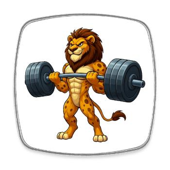 Bodybuilding en haltérophilie du Roi Lion Strong - Magnet carré - blanc - Devant