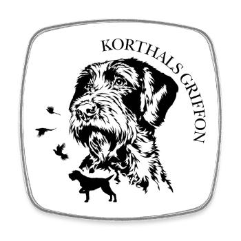 Korthals griffon Chiens portrait Chiens Chiens de chasse Wilsigns - Magnet carré - blanc - Devant