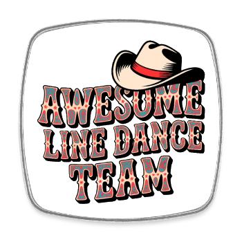 Awesome Line Dance Team - Viereckiger Kühlschrankmagnet - Weiß - Vorne