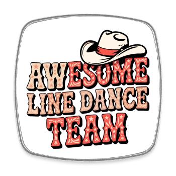 Awesome Line Dance Team - Viereckiger Kühlschrankmagnet - Weiß - Vorne