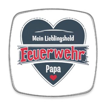 Firefighter Dad My Favorite Hero Gift - Square fridge magnet - white - Front
