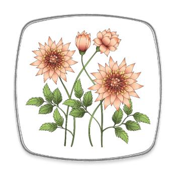Fleur - Magnet carré - blanc - Devant