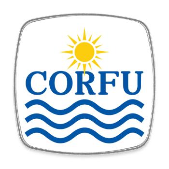 Corfu Sun Waves Logo - Magnet carré - blanc - Devant