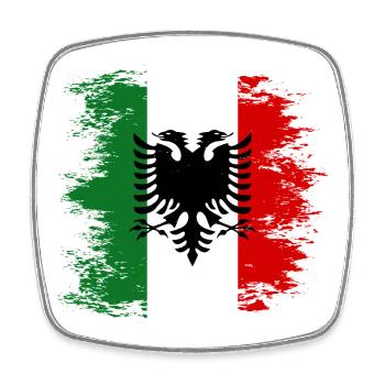 Arbresh_Italien_Albanien_Flagge_used - Viereckiger Kühlschrankmagnet - Weiß - Vorne