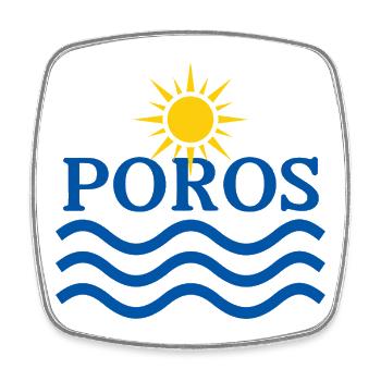 Poros Sun Waves Design - Square fridge magnet - white - Front