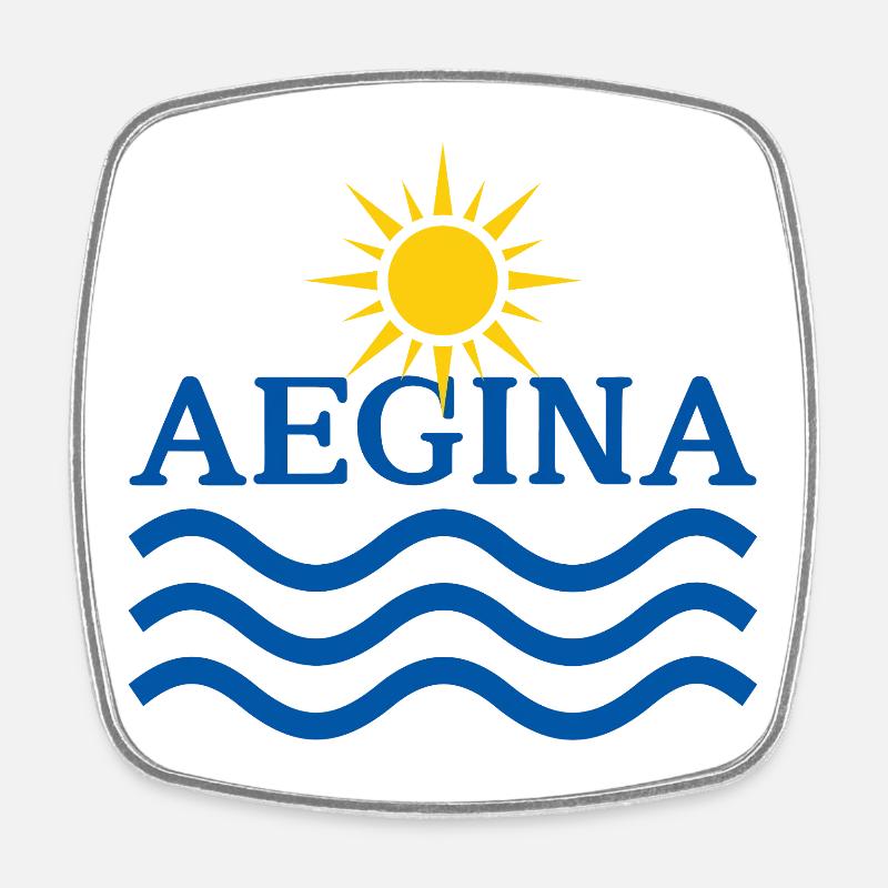 Aegina Sun Waves  - Square fridge magnet - white