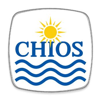 Soleil de Chios et vagues océaniques - Magnet carré - blanc - Devant