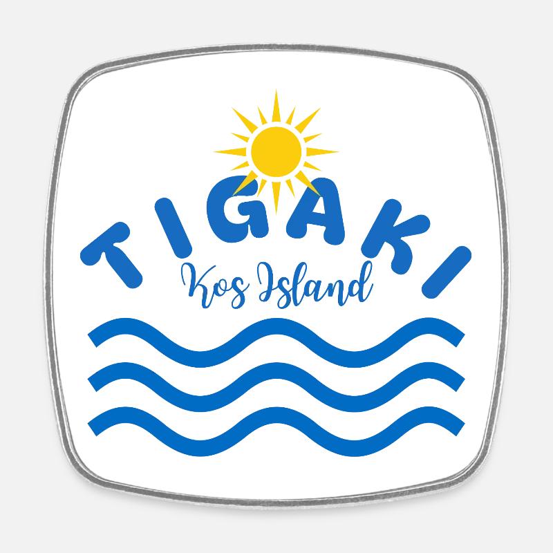 Tigaki Kos Island Sun Waves - Square fridge magnet - white