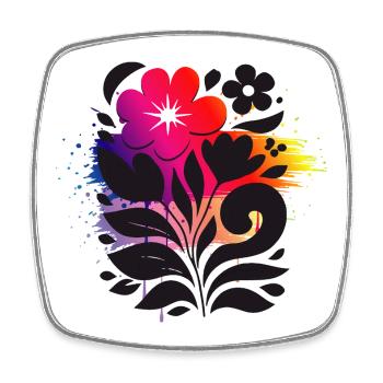 Florale Illustration mit Farbverlauf Moderner Stil - Viereckiger Kühlschrankmagnet - Weiß - Vorne