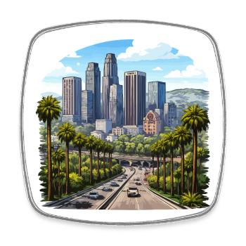 Los Angeles Usa  - Viereckiger Kühlschrankmagnet - Weiß - Vorne