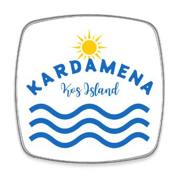 Kardamena Kos Insel Sonnenwellen - Viereckiger Kühlschrankmagnet - Weiß - Vorne