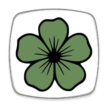 Hibiscus Flower Green Flower Hibiscus Hawaiian Blossom - Square fridge magnet - white - Front