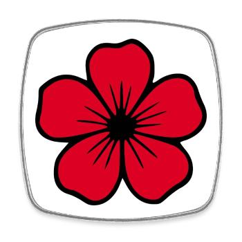 Hibiscus Flower Red Flower Hibiscus Hawaiian Blossom - Square fridge magnet - white - Front