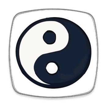 YinYang Contraste bleu foncé - Magnet carré - blanc - Devant