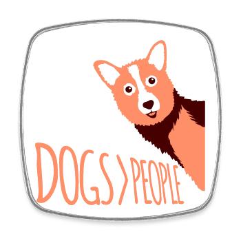 Dogs Over People Hund Lustig Antisozial Spruch - Viereckiger Kühlschrankmagnet - Weiß - Vorne