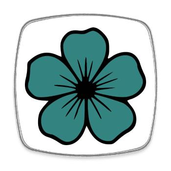 Hibiscus Blossom Turquoise Flower Floral Gift - Square fridge magnet - white - Front