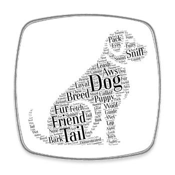 Dog Cloud - Square fridge magnet - white - Front