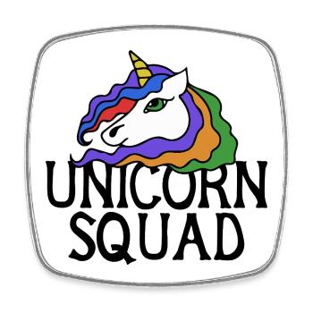 Rainbow Unicorn Portrait - Square fridge magnet - white - Front