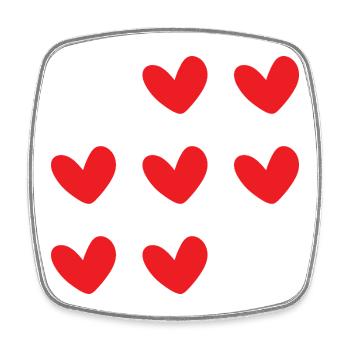 I Love You Hearts Typography Graphic - Viereckiger Kühlschrankmagnet - Weiß - Vorne