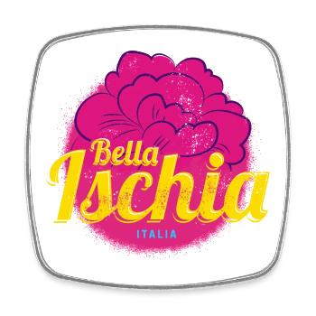 Ischia Oleander Italy Island Vintage Souvenir - Magnet carré - blanc - Devant