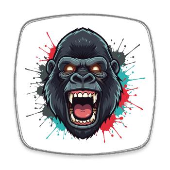 Ape Roar Farbexplosion - Viereckiger Kühlschrankmagnet - Weiß - Vorne