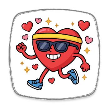 Course amusante pour la Saint-Valentin - Magnet carré - blanc - Devant