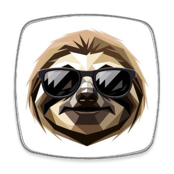 Sloth Morning Grouch Lazy Cute Sloths - Square fridge magnet - white - Front