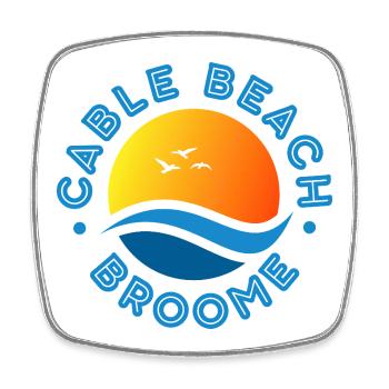 Plage de Cable Broome Coucher de soleil - Magnet carré - blanc - Devant
