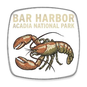 Bar Harbor, Acadia National Park – Visit Aca - Square fridge magnet - white - Front