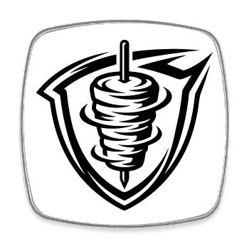 Doner kebab skewer - Square fridge magnet - white - Front